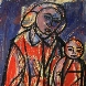 1949 Maternit (esposto alla quadriennale di Roma del 1951). Olio su tavola, 60x100